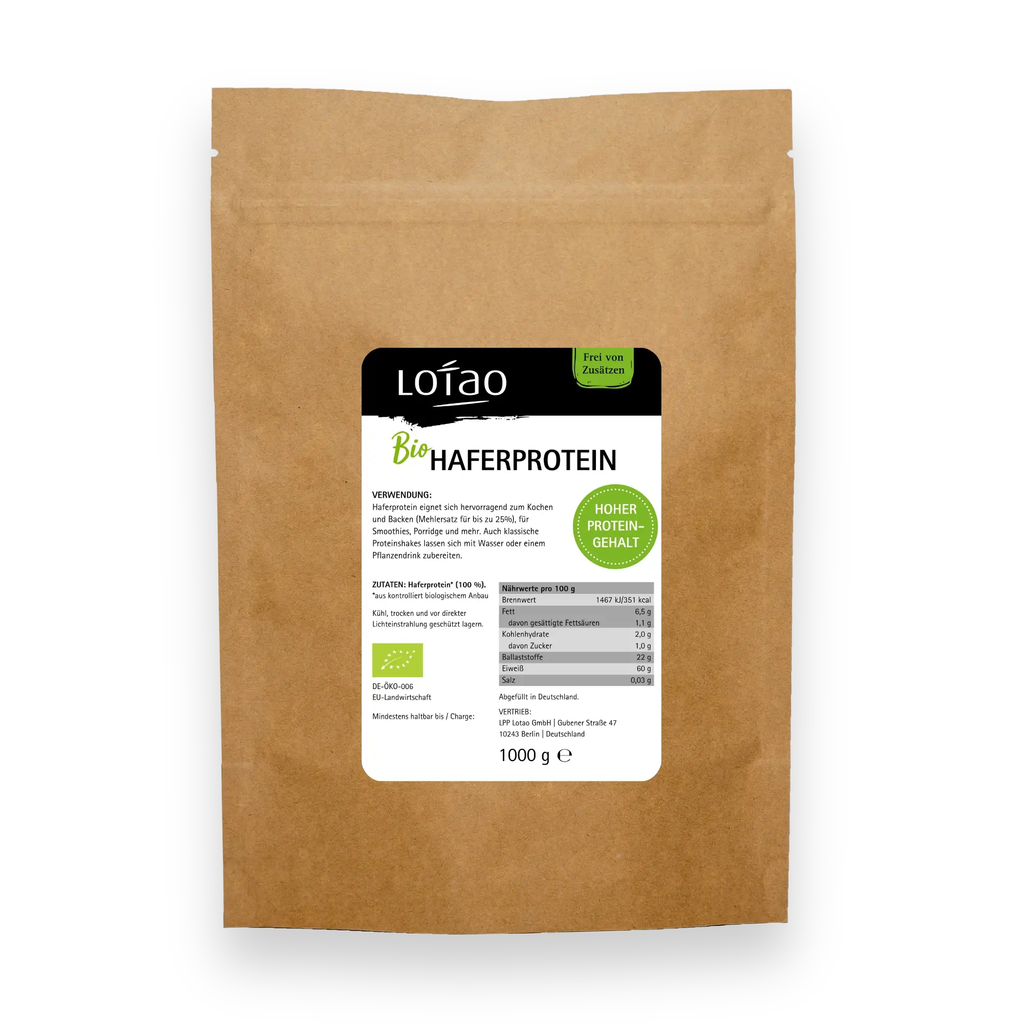 lotao-veggie-hack-haferprotein-pulver-1kg-muskelaufbau image 1