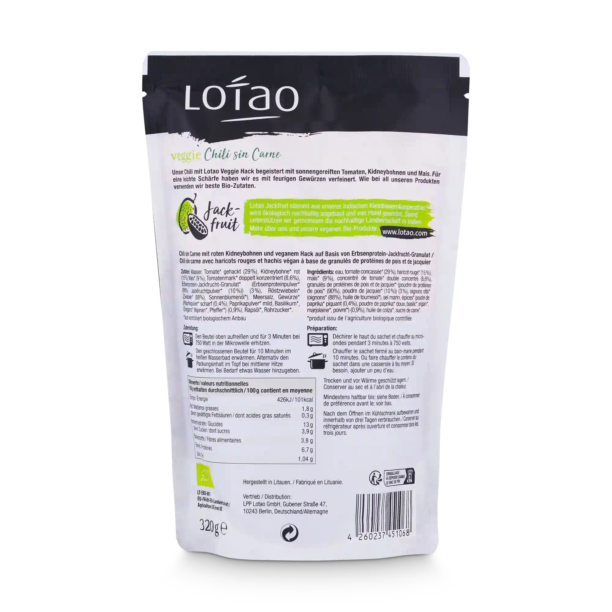 lotao-veggie-hack-more-chili-sin-carne-bio-320g-proteinreich image 7